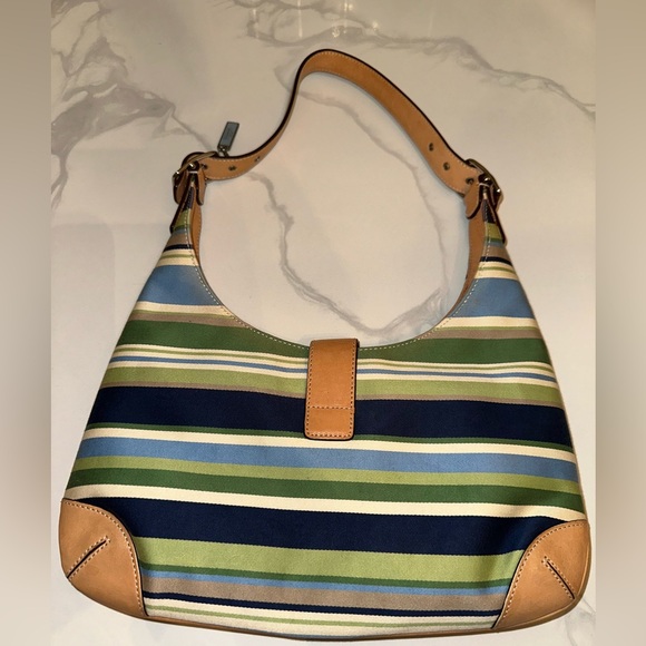 Vintage Y2K Coach Soho Striped Canvas Hobo Shoulder Bag and Matching Wristlet - Picture 5 of 11